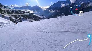 Vaujany Alpes dHuez France blue ski run Edelweiss [upl. by Angie827]