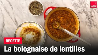 La bolognaise de lentilles  Les recettes de FrançoisRégis Gaudry [upl. by Suellen]