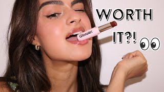 GLOSSIER ULTRA LIP REVIEW  SWATCHES [upl. by Arykat898]