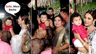 Shehnaaz Gill Comes Running And Carries Bharti Singh Son Laksh At Manager Khushal Joshi Reception [upl. by Acissev]