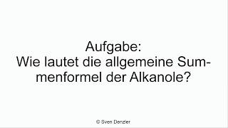 allgemeine Summenformel der Alkanole [upl. by Htezzil]