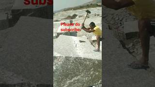 granite stone cutting video [upl. by Euqinaj]