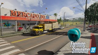 CARGA DE BANANA 🍌ENTREGUE NO MERCADO FARMING SIMULATOR 22 🚜🌽🍃🍂 [upl. by Suehtomit367]