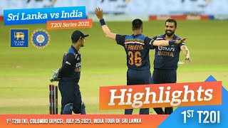 1st T20I Highlights  Sri Lanka vs India 2021 [upl. by Levram]