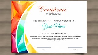 How to make a Certificate in PowerPointProfessional Certificate designFree PPT for all [upl. by Jovi]