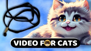 CAT GAMES  Black String Video for Cats to Watch  CAT TV  1 Hour [upl. by Sinned795]