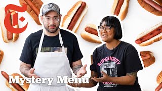 2 Chefs Try to Make A Meal Out of Hot Dogs  Mystery Menu With Sohla and Ham  NYT Cooking [upl. by Nosnhoj]