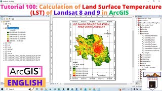 Calculation of Land Surface Temperature LST of Landsat 8 and 9 in ArcGIS [upl. by Ramberg]