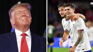 USA captain Christian Pulisic performs the ‘Donald Trump Dance’ after scoring against Jamaica clari [upl. by Elsilrac]