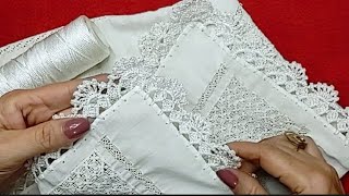 №4 PUNTAS A CROCHET PARA SERVILLETA RAPIDÍSIMO LAS TEJES EN UNA SOLA VUELTAcrochetfacil [upl. by Nitin649]