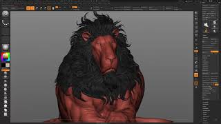 Zbrush Sculpting a Fantasy Lion model from a sphere Pt2 [upl. by Aihtnyc]