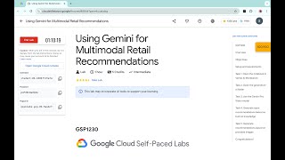 Using Gemini for Multimodal Retail Recommendations  qwiklabs  GSP1230  With Explanation🗣️ [upl. by Rella]