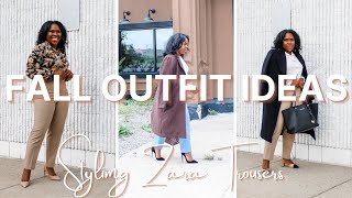 FALL OUTFIT IDEAS FOR WORK STYLING ZARA HIGHWAIST TROUSERS WHAT I WORE THIS WEEK [upl. by Anile]