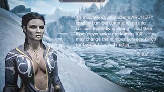 Skyrim How to modify Archery Skill Via Console Command [upl. by Yenolem]