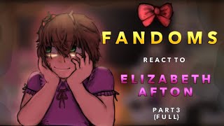 Fandoms react to Elizabeth afton FULL PART 3 credits in description [upl. by Ereveneug]