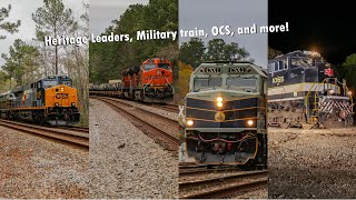 Heritage Units Military train and the CSX OCS in one day  Jacksonville  Callahan Area  22924 [upl. by Ecirted]