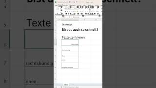 Challenge Text in Excel zentrieren rechtsbündig linksbündig oben unten mittig alles ohne Maus [upl. by Hayn]