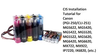 Canon 250 251 Cartridge CIS Installation MX922 [upl. by Attener]