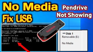 Pen drive Not showing USB Flash No Media Fix No Media 0 byte Removable Disk Not Showing [upl. by Enitsirhk990]