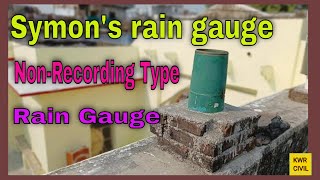 NonRecording Type Rain gauge Symons rain gauge [upl. by Hayidah]