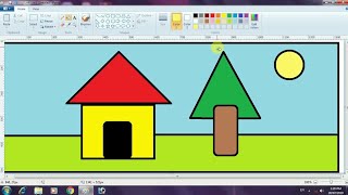 How to draw mini house  in ms paint  easy [upl. by Etnad129]