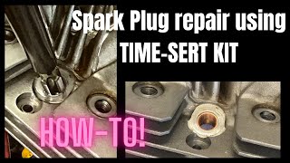 14mm Spark Plug thread repair using TimeSert kit 4412321 [upl. by Zinn141]