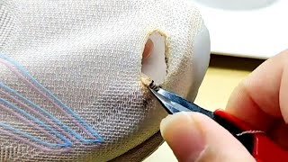 How to Repair a Hole in Your Shoe at Home Using a Sewing Needle [upl. by Eyot942]