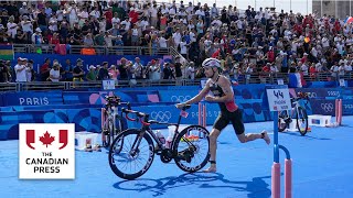 Canadian Tyler Mislawchuk on triathlon competition [upl. by Yadrahc478]