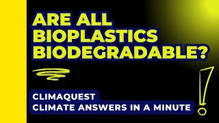 Are all Bioplastics Biodegradable climaquest [upl. by Noland]