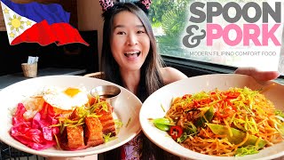 Modern Filipino Comfort Food In LA Lechon Kawali Pancit Canto Adobo Pork Belly Nigiri  Mukbang [upl. by Gloriana]