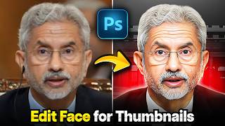 PHOTOSHOP Face Editing HACKS to Boost Your Thumbnails [upl. by Zobe]