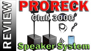 PRORECK Club 3000 12Inch 4000 Watt DJPowered PA Speaker System Combo Set with BluetoothUSBS [upl. by Conal]