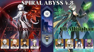 NEW SPIRAL ABYSS 4 8 C0 Arlecchino amp C0 Alhaitham Floor 12 9 stars [upl. by Limay559]