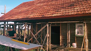 Installing Our First Off Grid Log Cabin Window A StepbyStep Guide [upl. by Camellia844]