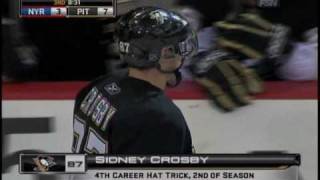 Sidney Crosby Hat Trick on Hat Night 112809 [upl. by Fae311]