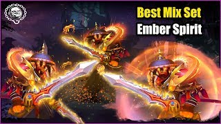 Dota 2 Ember Spirit Best Mix Set Apogee of the Guardian Flame  Rapiers of the Burning God [upl. by Nosittam341]