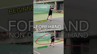 How to fix Forehand Non Dominant Hand Beginner vs Advanced tennis forehand tennisforehand [upl. by Ailerua295]