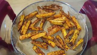 No Oil Sweet Potato French Fries  Air Fryer Cooker [upl. by Einon]