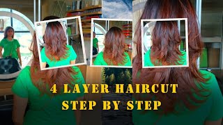 How To Cut Layer Cut Hair At Home By Self  How To Cut Layers in Medium [upl. by Sammons22]