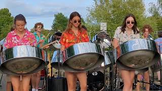 Dueling Banjos  by the Petoskey High School Steel Drum Band Bellaire Michigan July 2023 [upl. by Valley208]