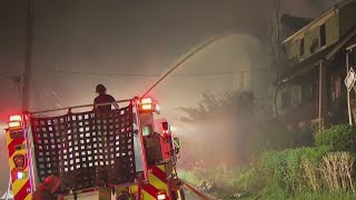 Multiple homes damaged in Wilkinsburg by latenight fire [upl. by Enaols]