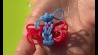 Simpele Vlinder maken met Loom bandjes op een Loom bord en een haakpen [upl. by Sunny990]