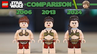 Comparing LEGO Star Wars Slave Leia Minifigures 2006 vs 2013 vs 2024 [upl. by Publia]