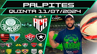 PALPITES DE FUTEBOL PARA HOJE 11 07 2024 QUINTA 28 JOGOS  BILHETE PRONTO Caipora Análises e TIPs [upl. by Anerual]