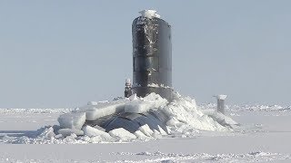 Royal Navy Nuke Sub HMS Trenchant Bursts Through Ice Layer At The North Pole [upl. by Whatley266]