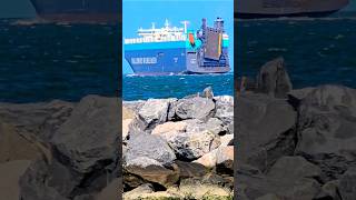 ⚓TAMERLANE🔱VEHICLE CARRIER vessel passing bulkcarriership containership waves roughseas epic [upl. by Alyaj909]