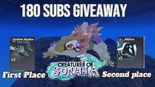 Creatures of Sonaria GIVEAWAY Thank you for 180 Subscribers ENDED CHECK WINNER VIDEO [upl. by Sekyere]