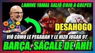 🤢ASQUEROSO VAN a REVENTAR A LAMINE YAMAL🤢LUIS DE LA FUENTE LE HIZO JUGAR 91 MIENTRAS LE PEGABAN🤢 [upl. by Ky]