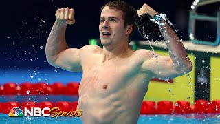 Fink hangs on at the wall for 50m breaststroke world title l  NBC Sports [upl. by Theresita117]