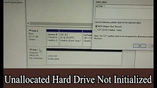 Unallocated Hard Drive Not initialized  Unallocated Space In Hard Drive Without Using any app [upl. by Acinod422]